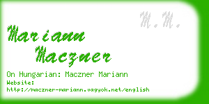 mariann maczner business card